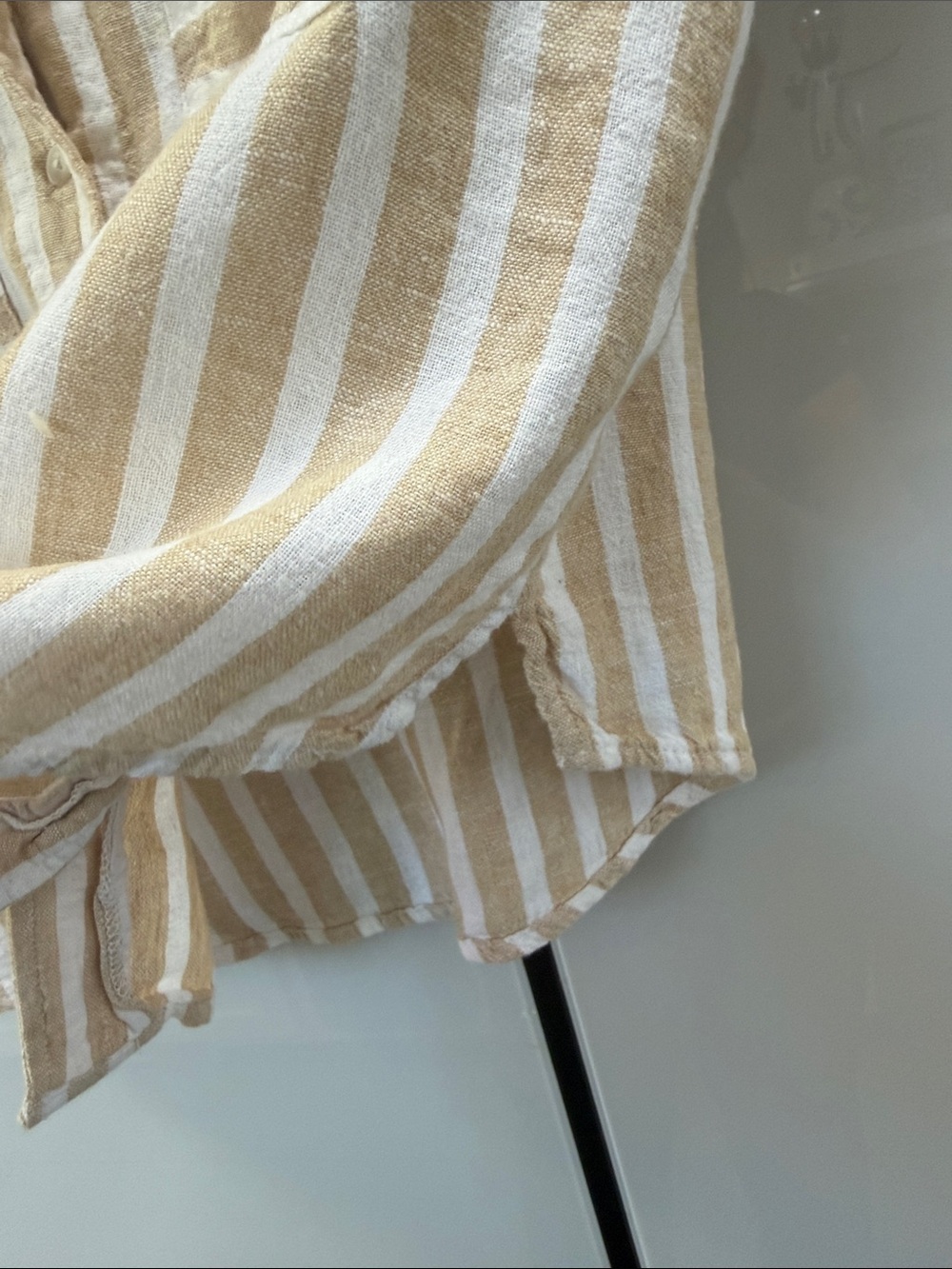 Universal Thread Beige and White Striped Casual Shirt - Picture 5 of 6